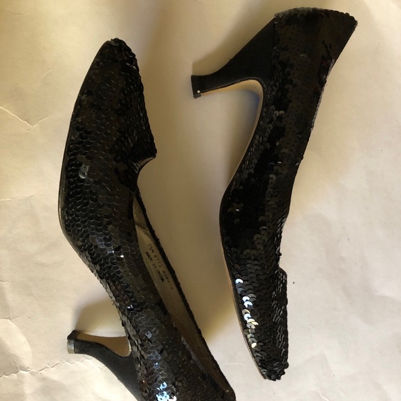 Dolce By Pierre Black Sequin Woman’s Shoes Authentic Size 7.5 - Picture 3 of 11